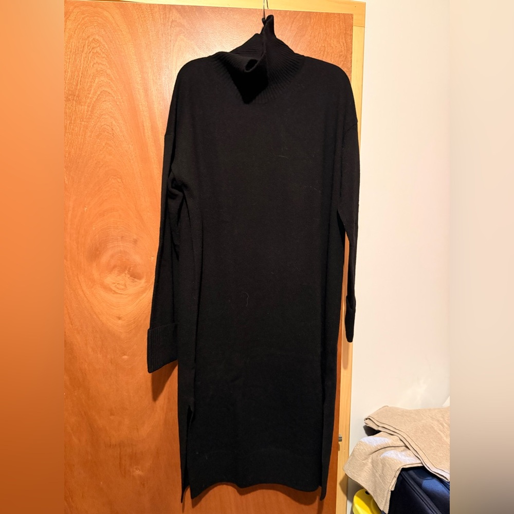 Women's Black Turtleneck Knit Dress